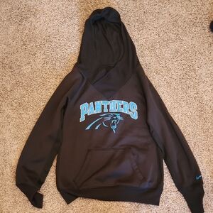 Black Carolina Panthers Nike-Therma Fit Hoodie with Blue Logo